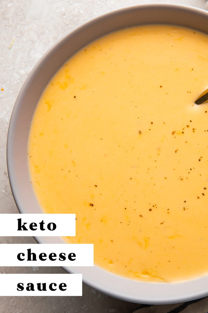 Pin graphic for keto cheese sauce