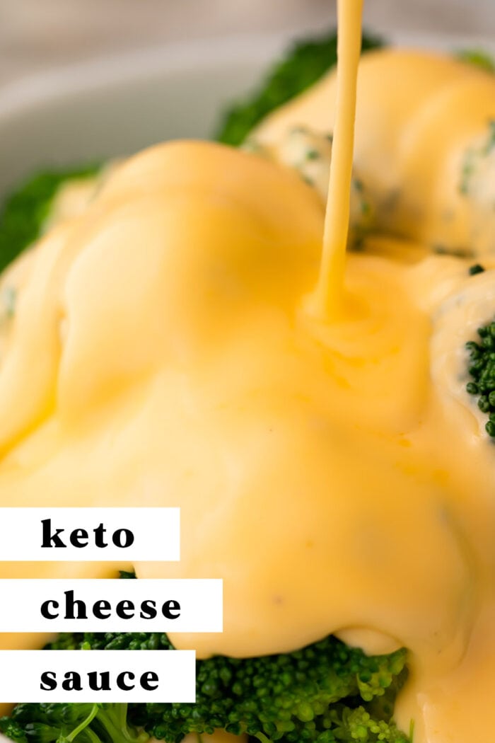 Pin graphic for keto cheese sauce