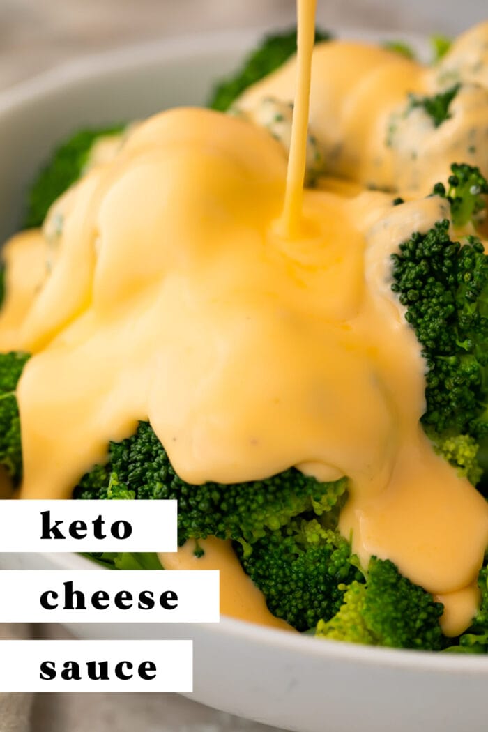 Pin graphic for keto cheese sauce