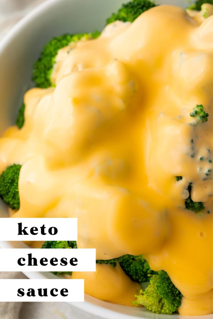 Pin graphic for keto cheese sauce