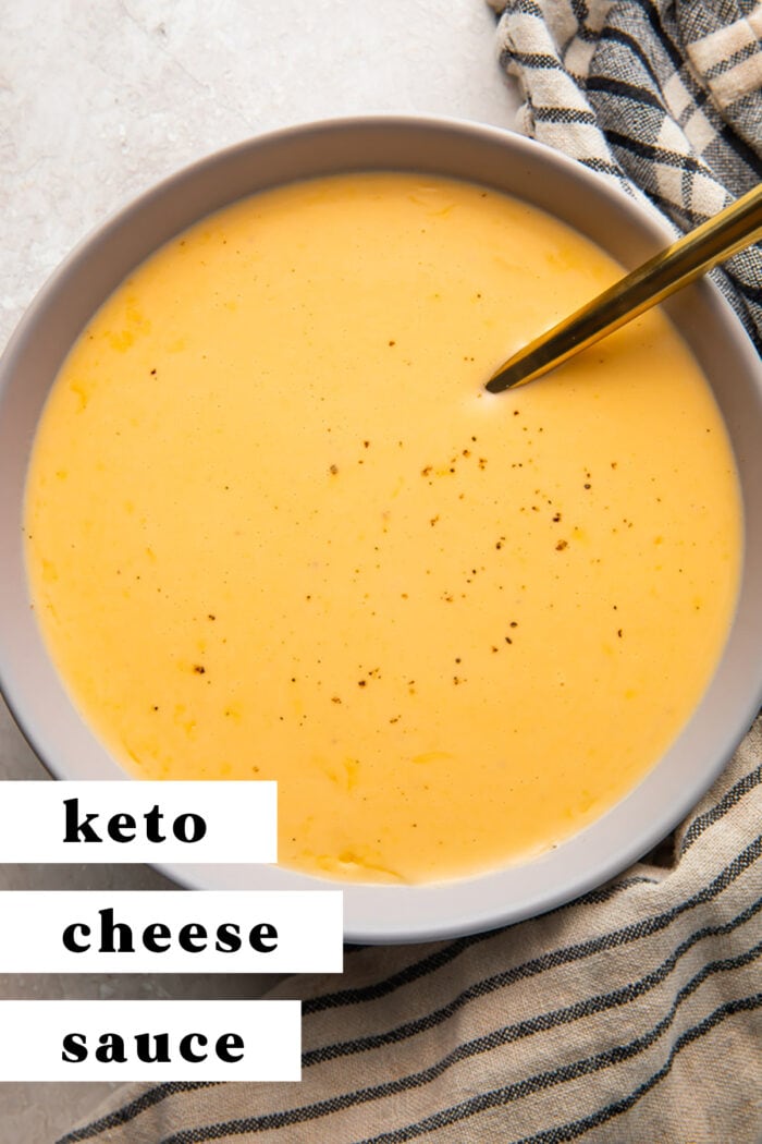 Pin graphic for keto cheese sauce