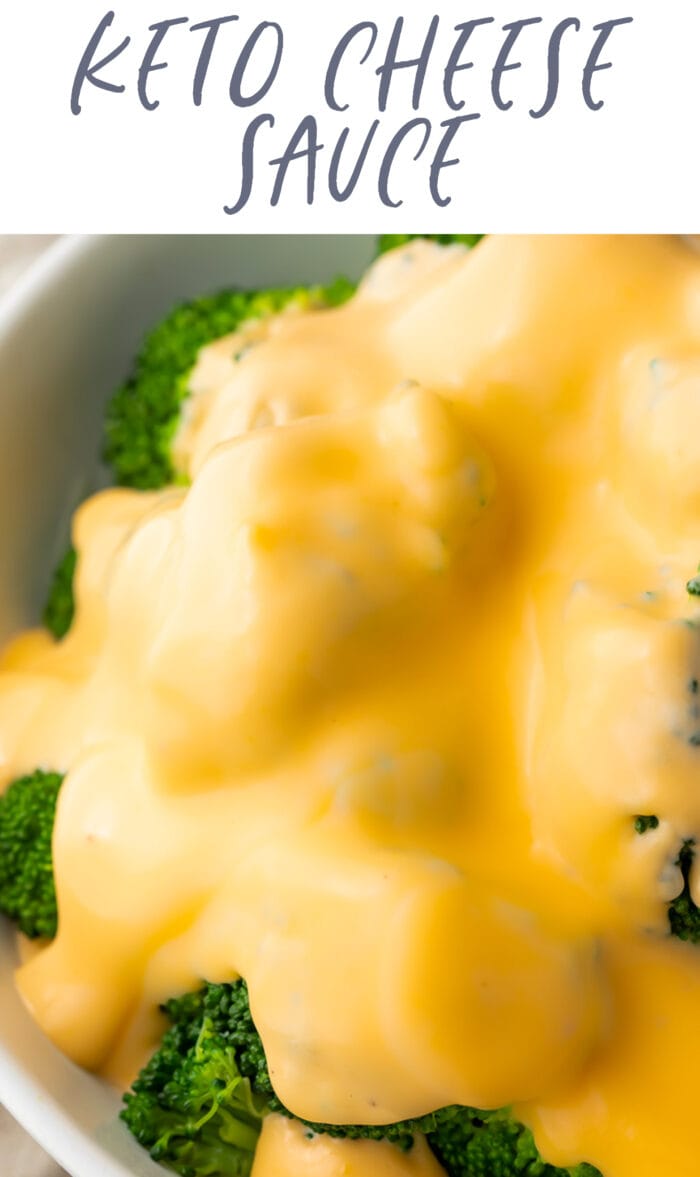 Pin graphic for keto cheese sauce