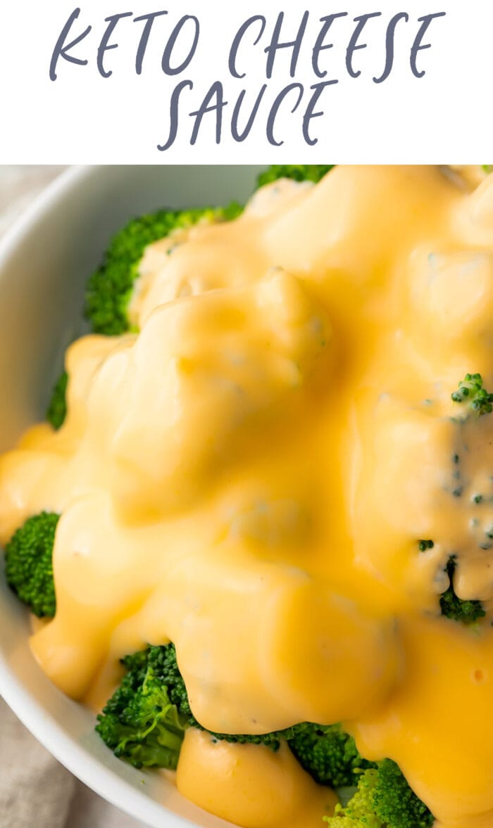 Pin graphic for keto cheese sauce