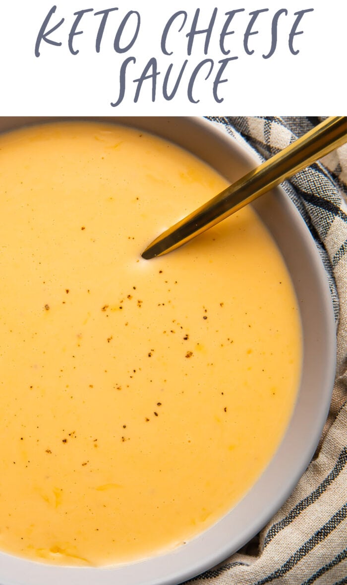 Pin graphic for keto cheese sauce