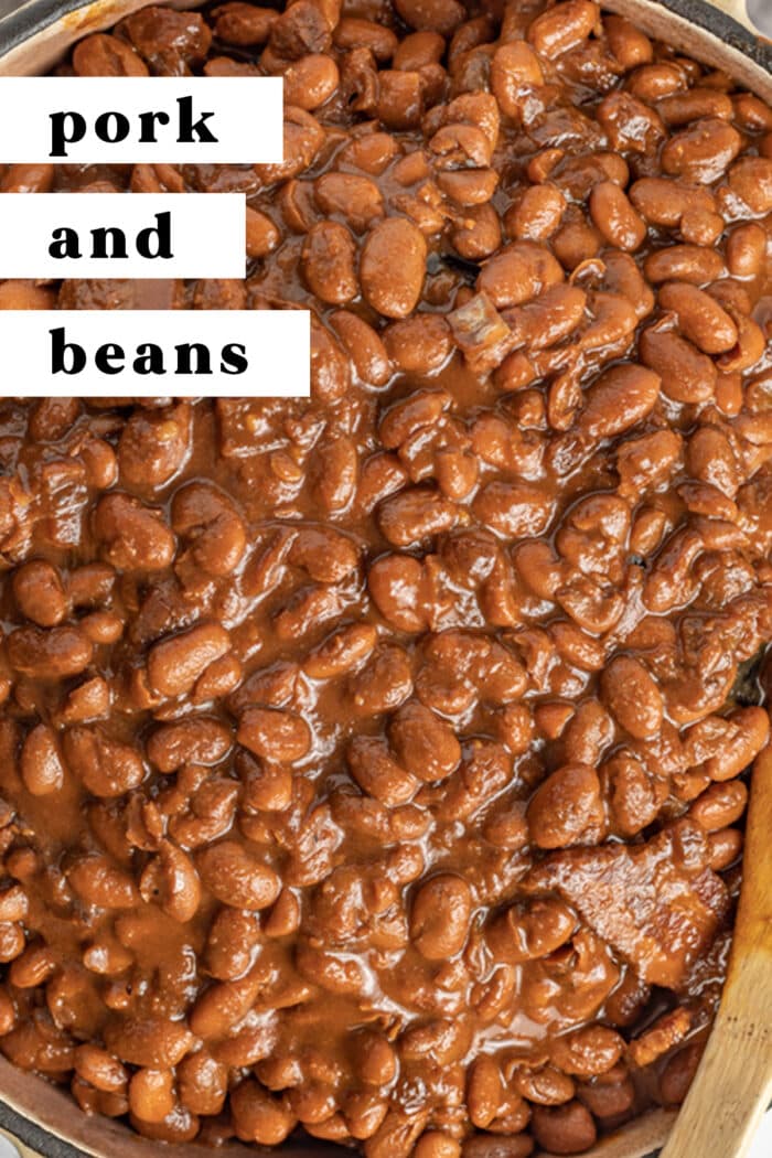 Pin graphic for pork and beans