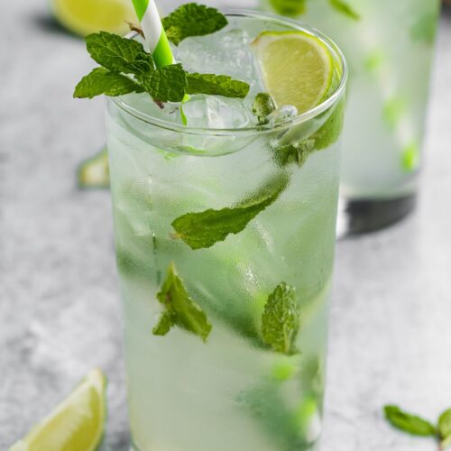 Virgin mojito in a tall glass