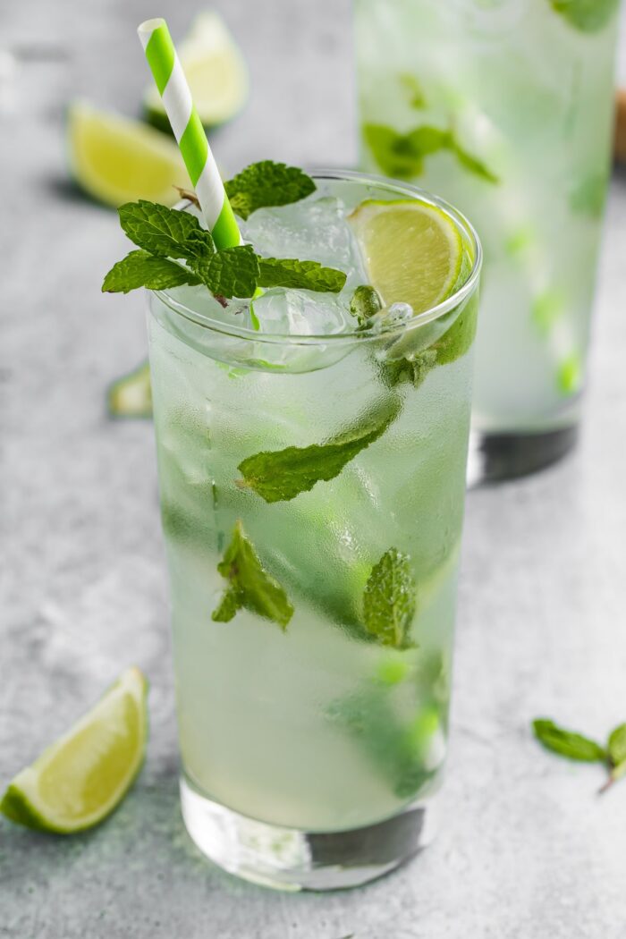 Virgin mojito in a tall glass