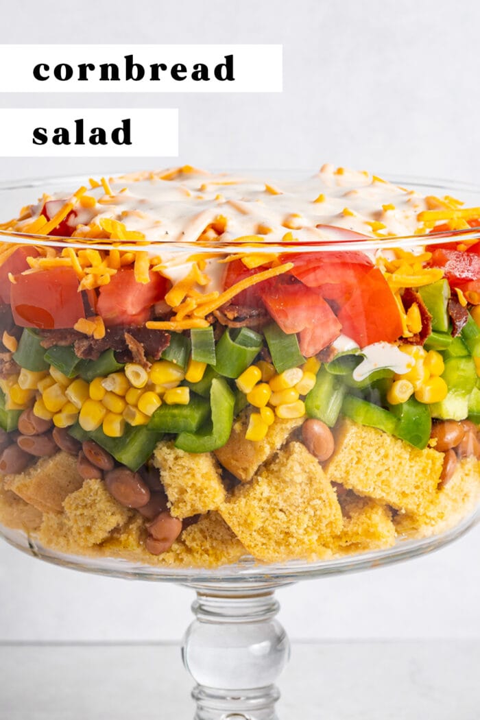 Pin graphic for cornbread salad