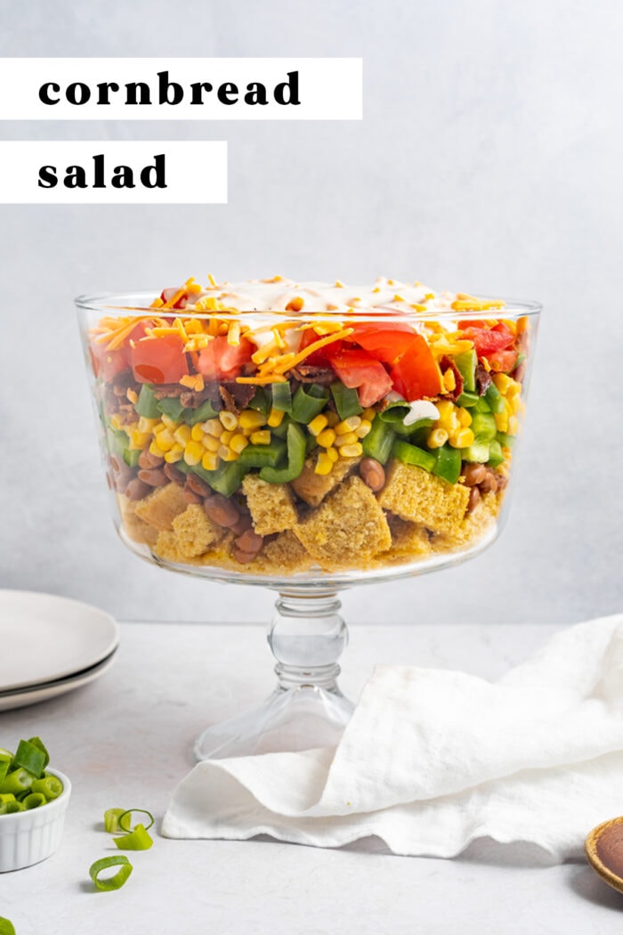 Pin graphic for cornbread salad