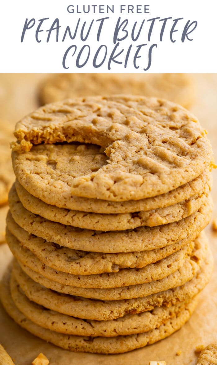 Pin graphic for gluten free peanut butter cookies