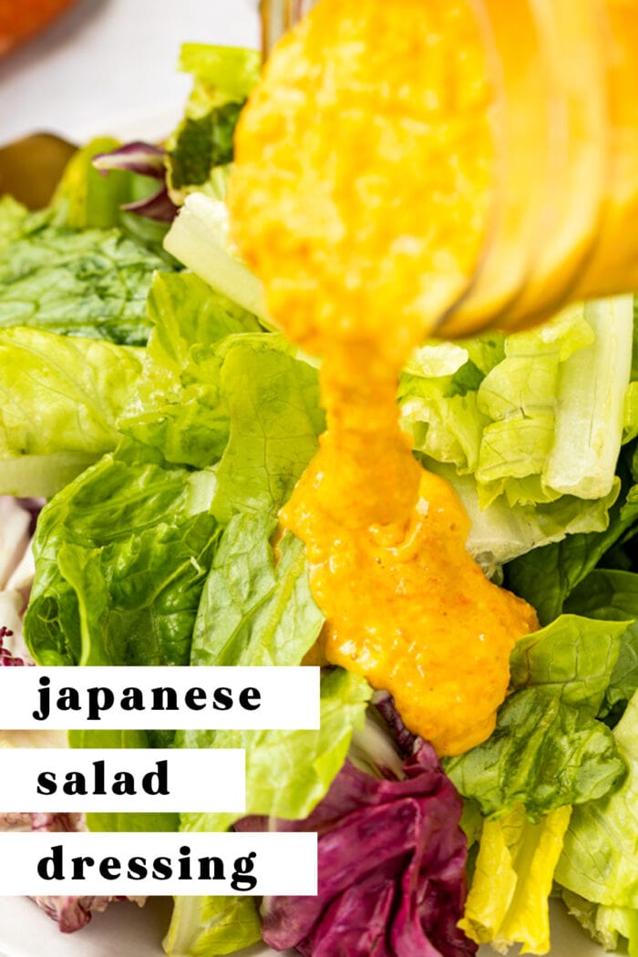 Pin graphic for Japanese salad dressing