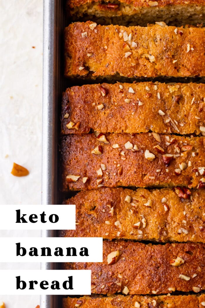 Pin graphic for keto banana bread