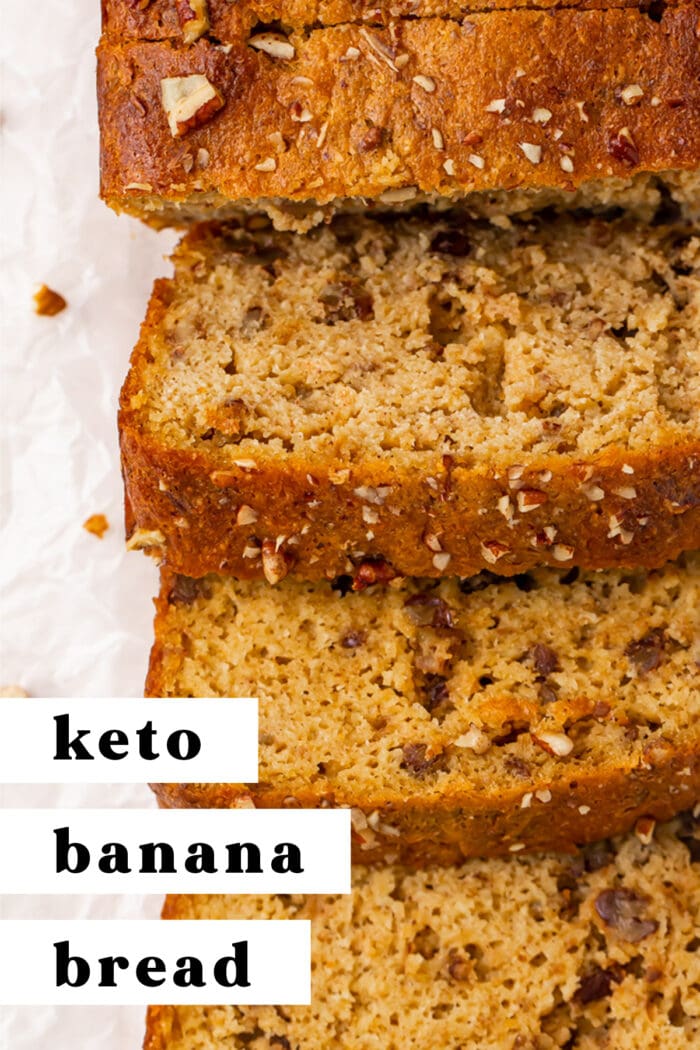 Pin graphic for keto banana bread