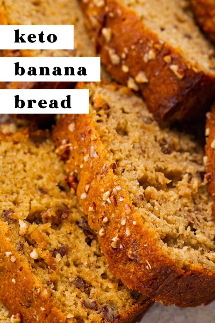 Pin graphic for keto banana bread