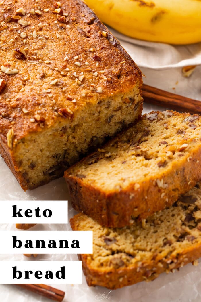 Pin graphic for keto banana bread