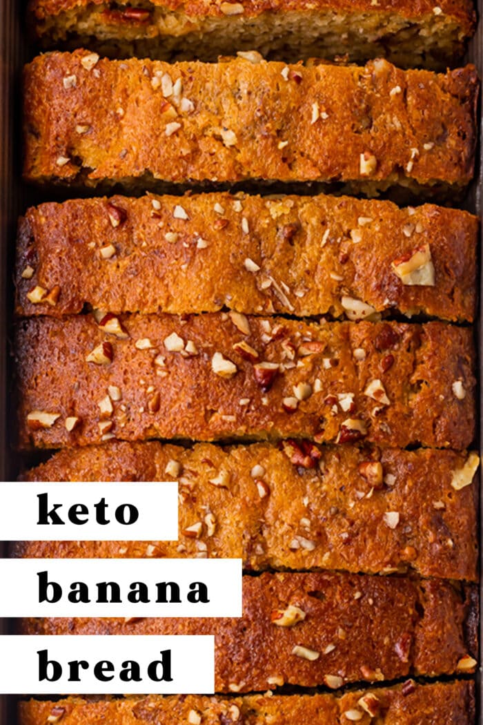 Pin graphic for keto banana bread