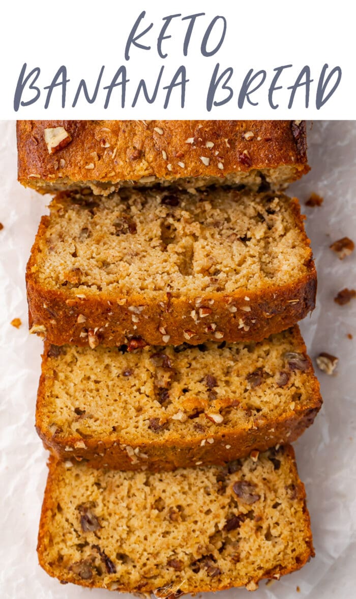 Pin graphic for keto banana bread