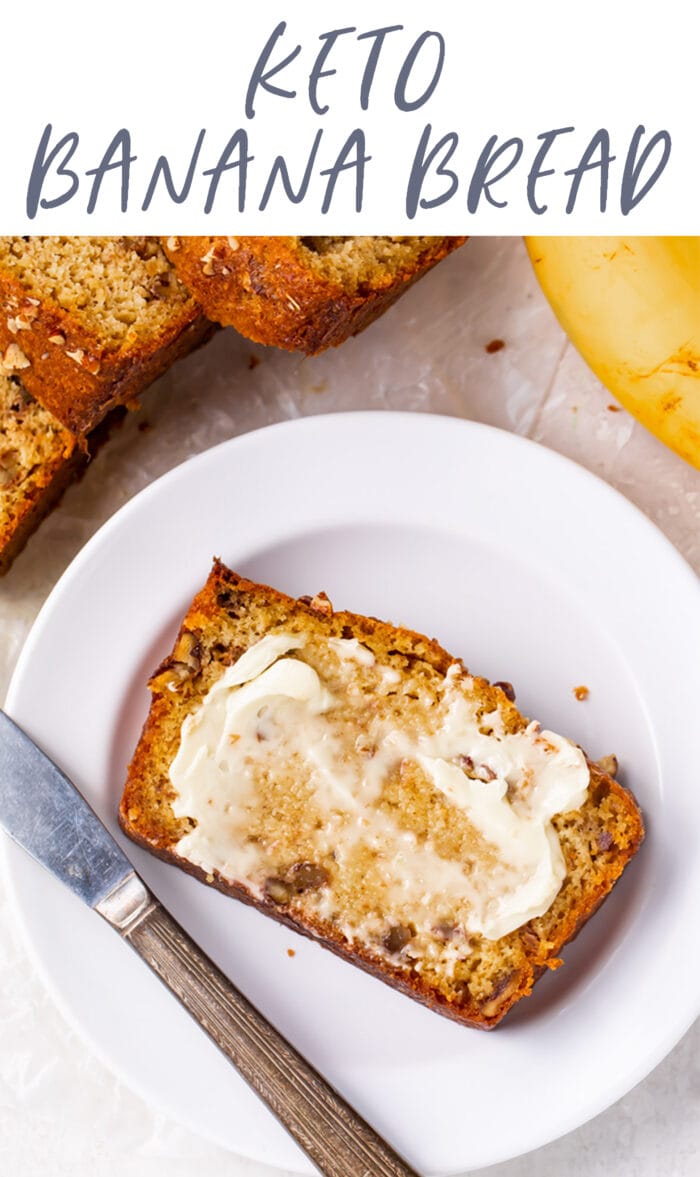 Pin graphic for keto banana bread