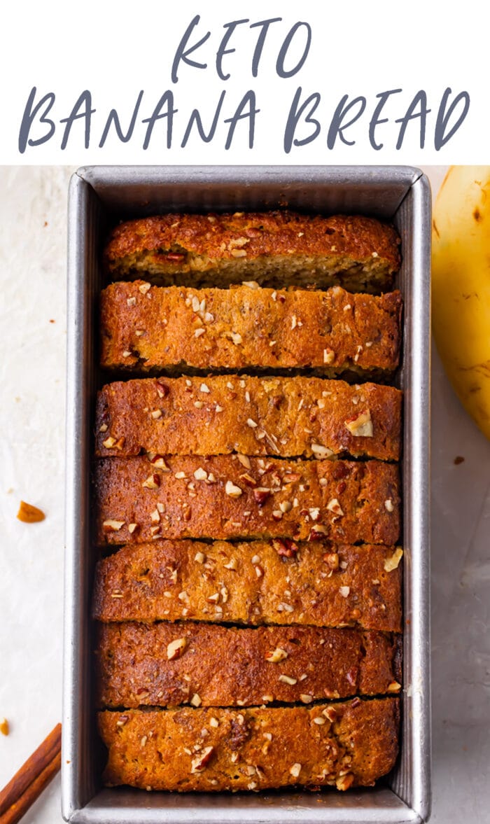 Pin graphic for keto banana bread