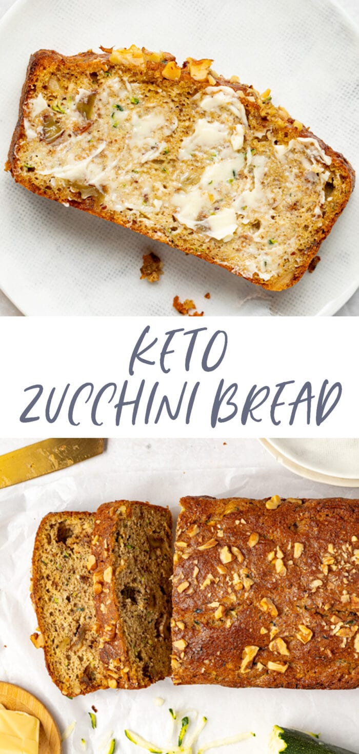 Pin graphic for keto zucchini bread