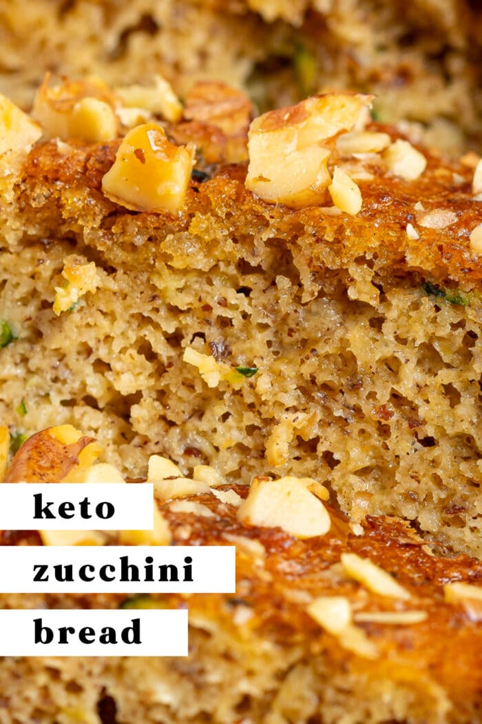 Pin graphic for keto zucchini bread