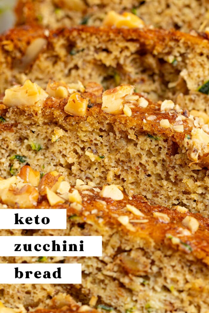 Pin graphic for keto zucchini bread