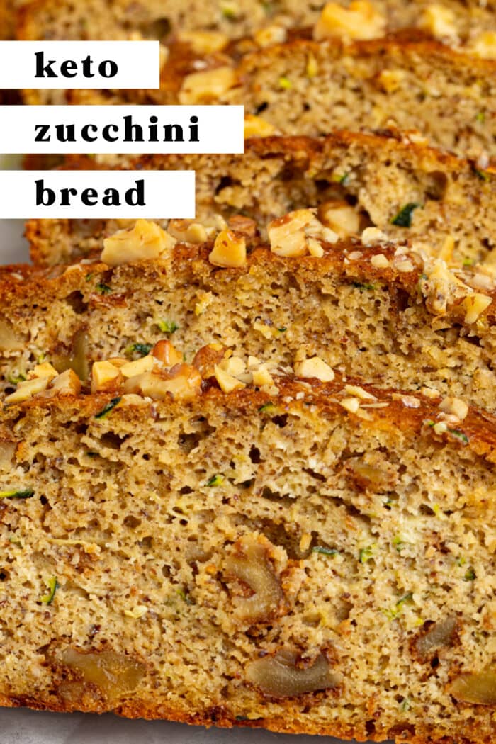 Pin graphic for keto zucchini bread