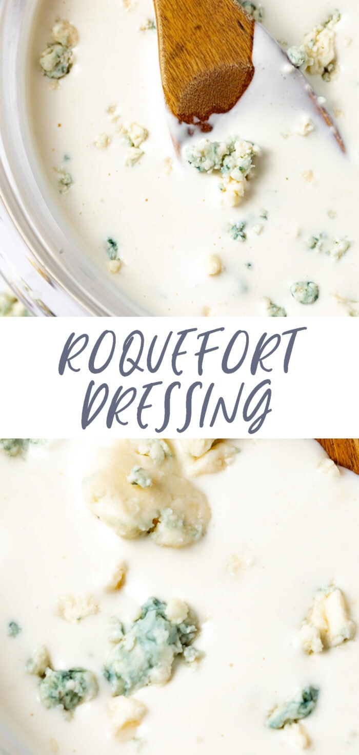 Pin graphic for roquefort dressing