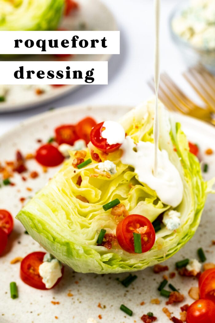 Pin graphic for roquefort dressing