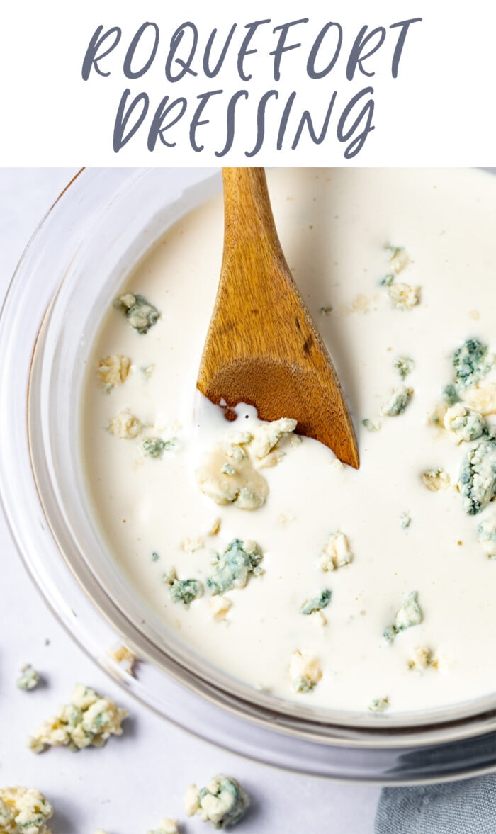 Pin graphic for roquefort dressing