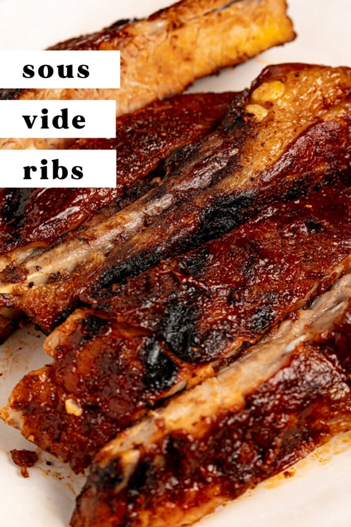 Pin graphic for sous vide ribs