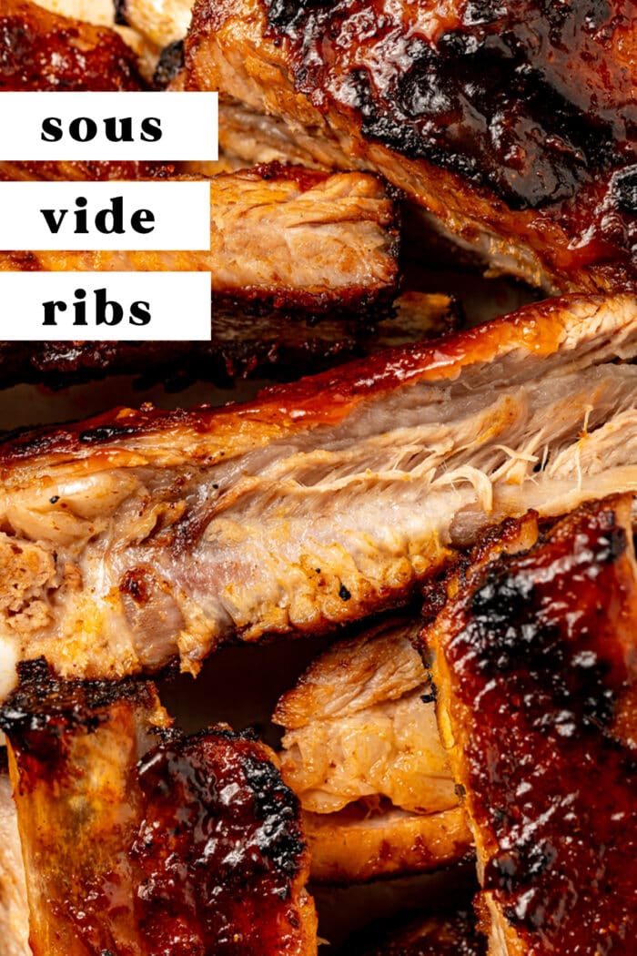 Pin graphic for sous vide ribs