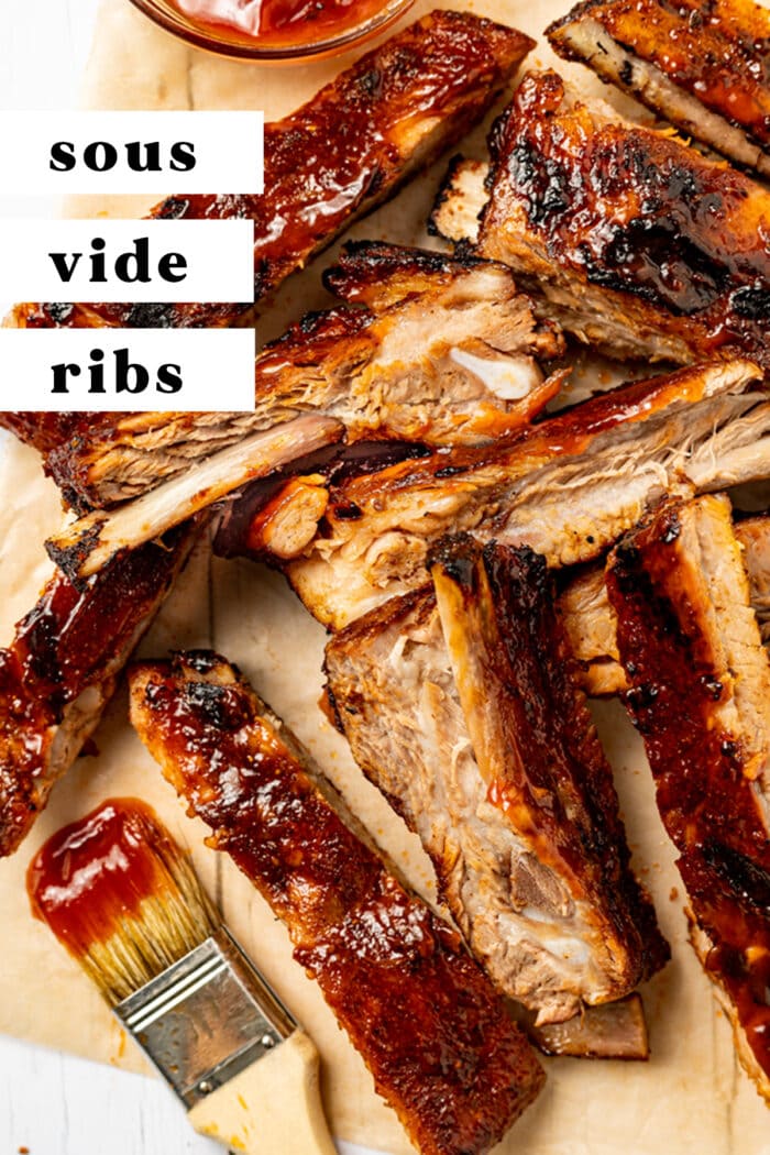 Pin graphic for sous vide ribs