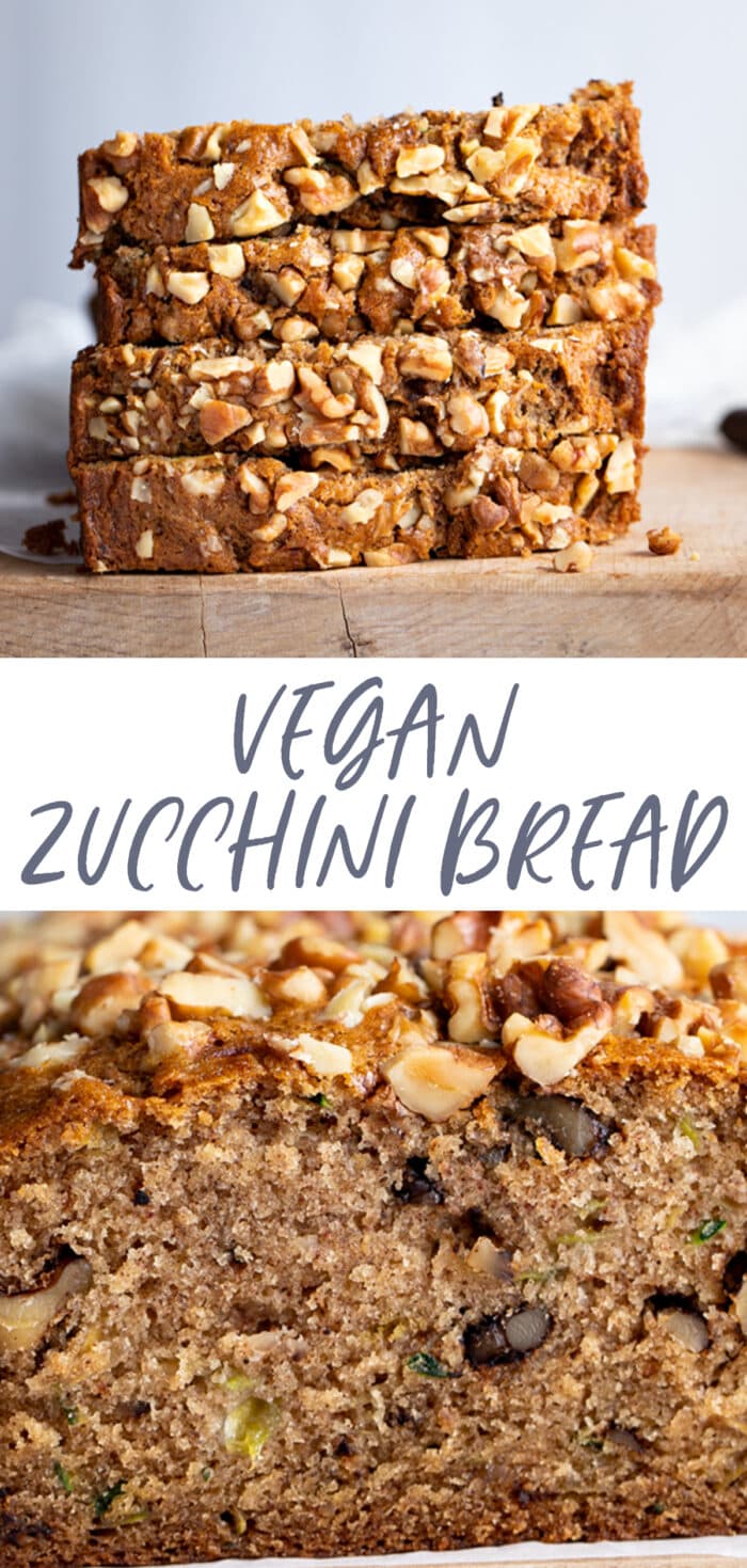 Pin graphic for vegan zucchini bread