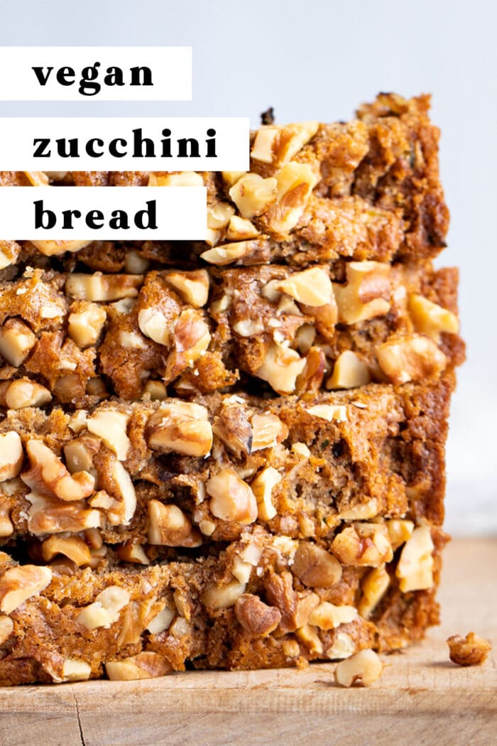 Pin graphic for vegan zucchini bread