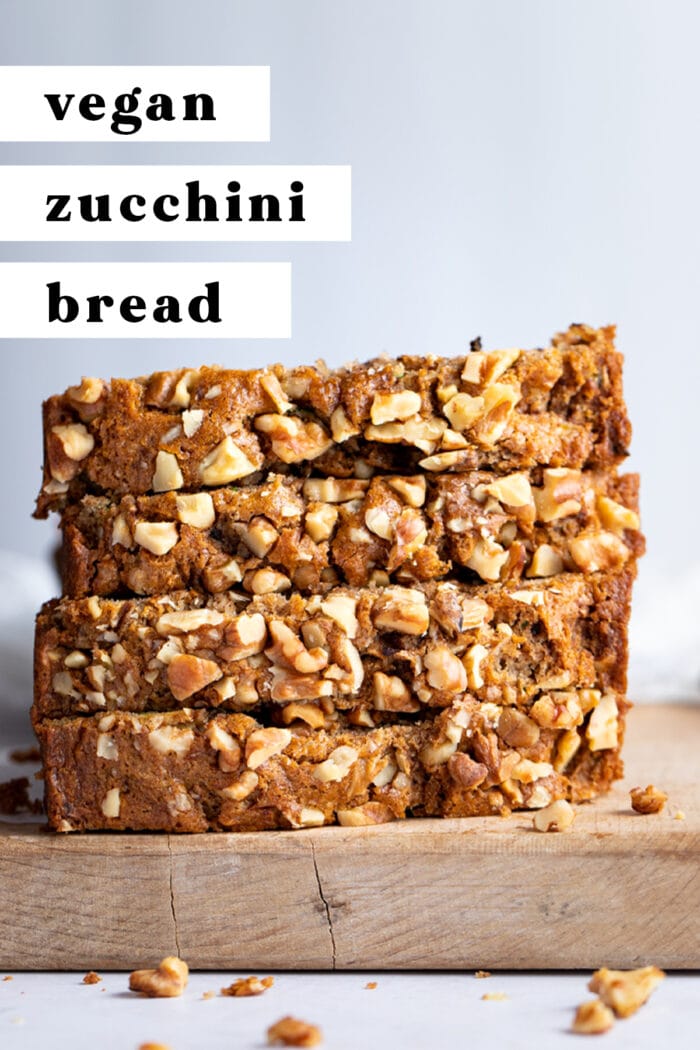 Pin graphic for vegan zucchini bread