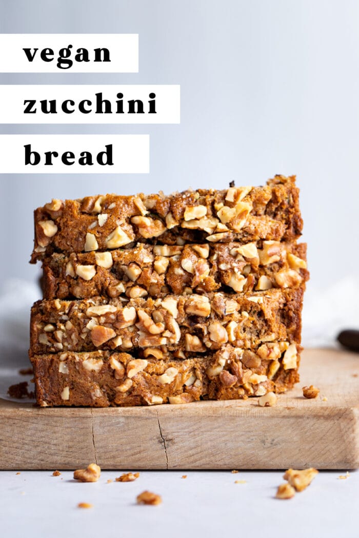 Pin graphic for vegan zucchini bread