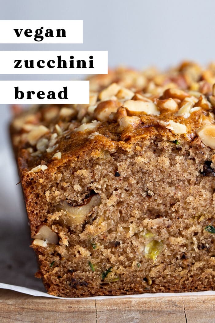 Pin graphic for vegan zucchini bread