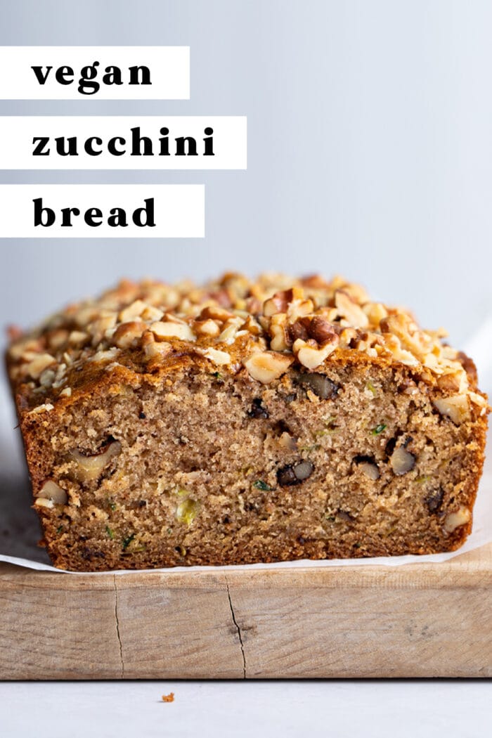 Pin graphic for vegan zucchini bread