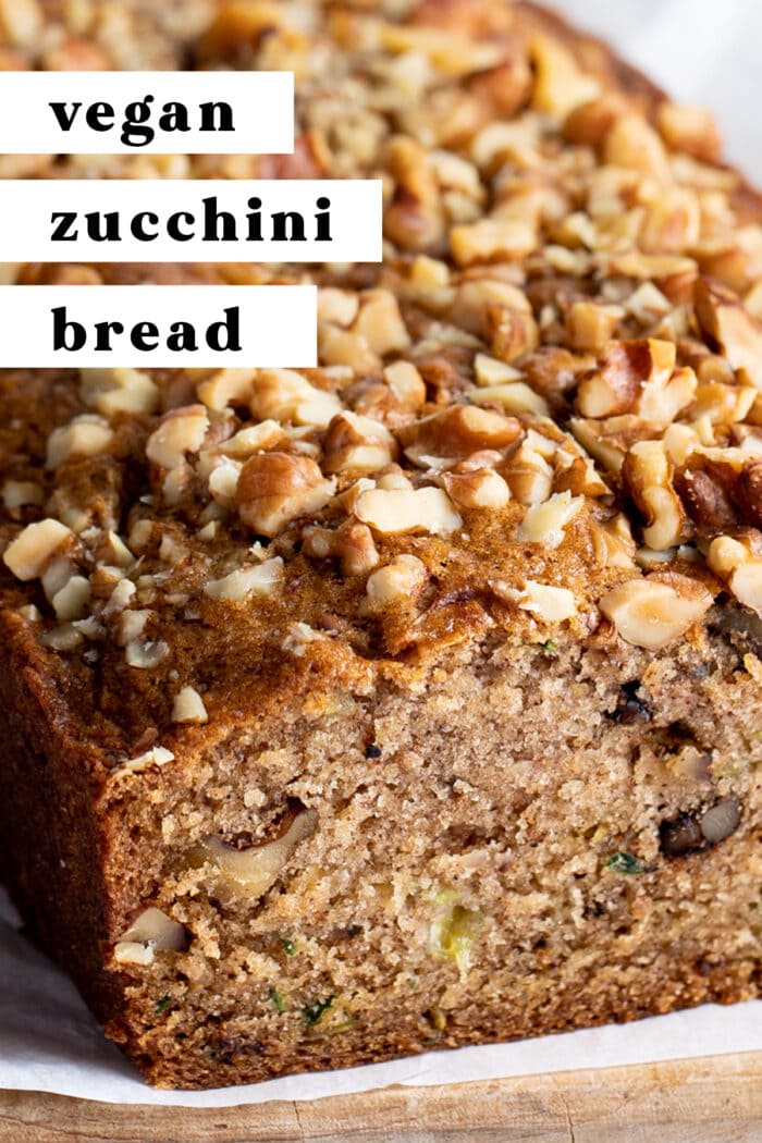 Pin graphic for vegan zucchini bread