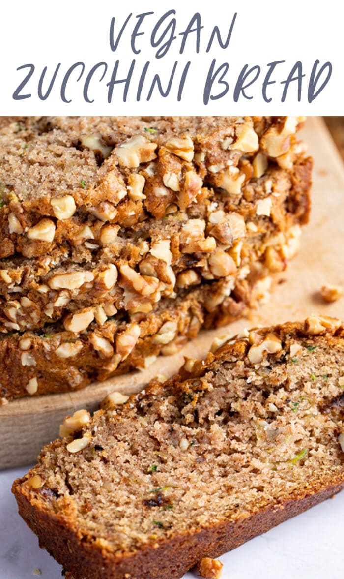 Pin graphic for vegan zucchini bread