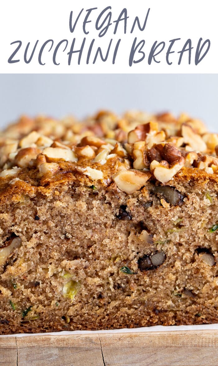 Pin graphic for vegan zucchini bread