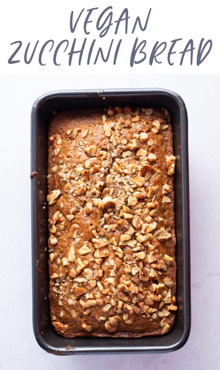 Pin graphic for vegan zucchini bread