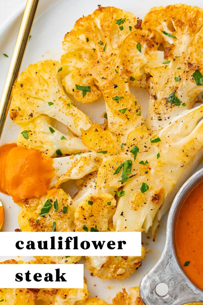 Pin graphic for cauliflower steaks