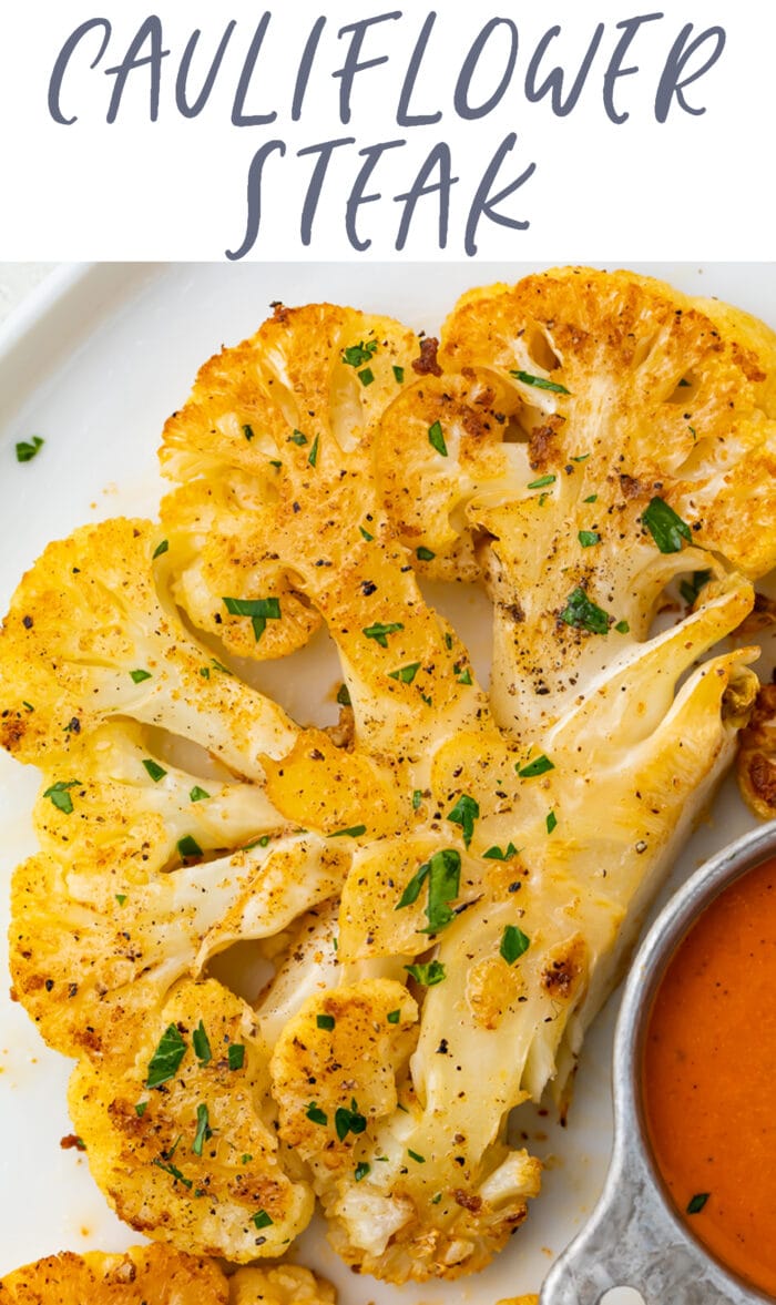 Pin graphic for cauliflower steaks