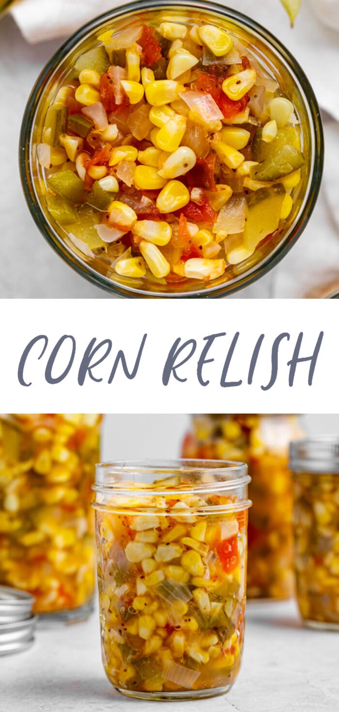 Pin graphic for corn relish