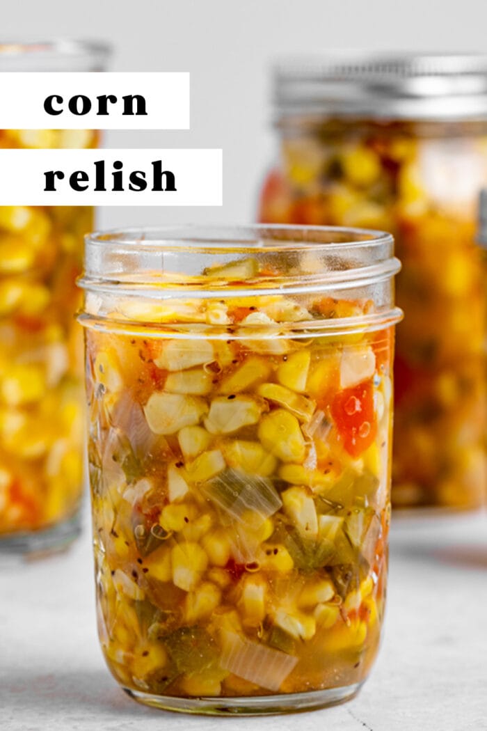 Pin graphic for corn relish