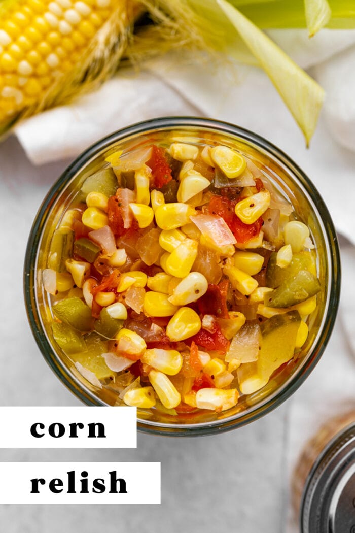 Pin graphic for corn relish