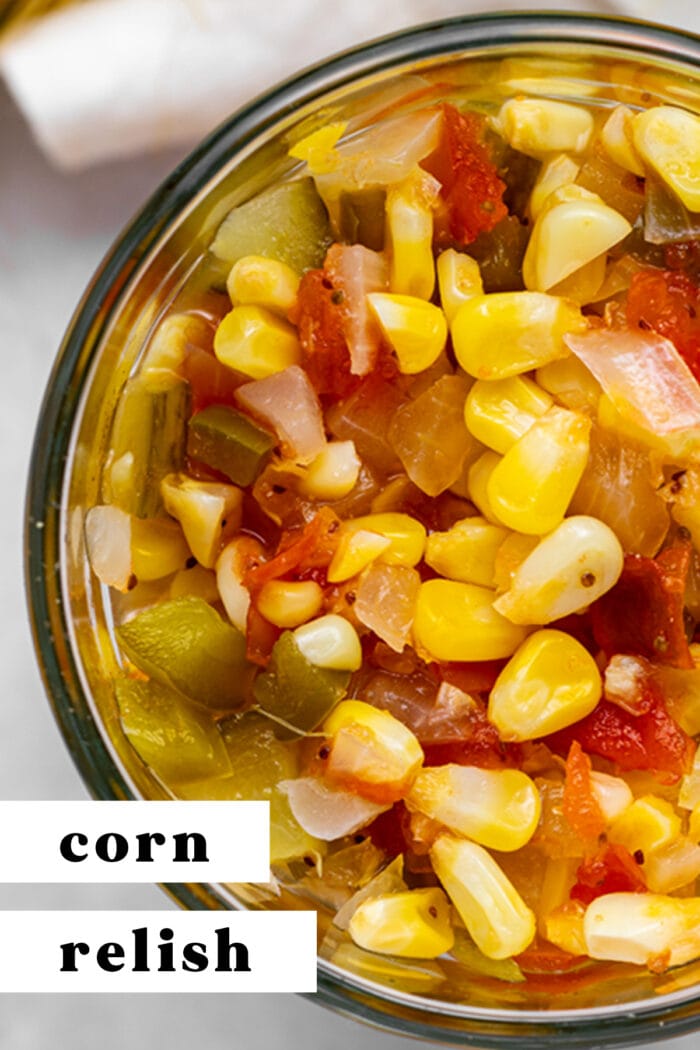 Pin graphic for corn relish