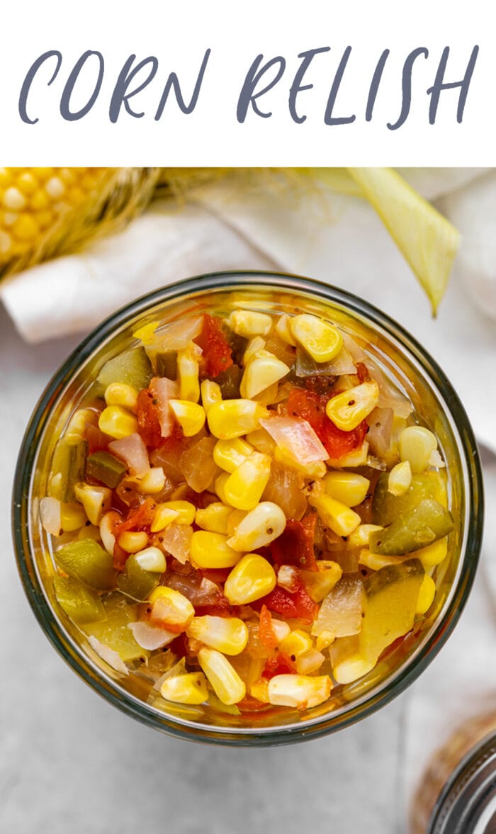 Pin graphic for corn relish